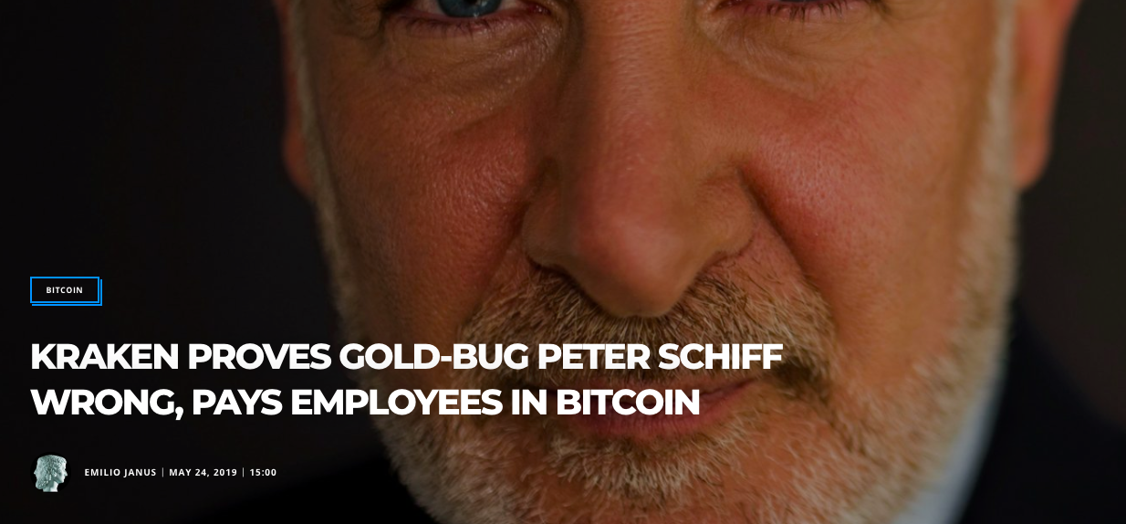 Bitcoinist Kraken Proves Gold Bug Peter Schiff Wrong Pays