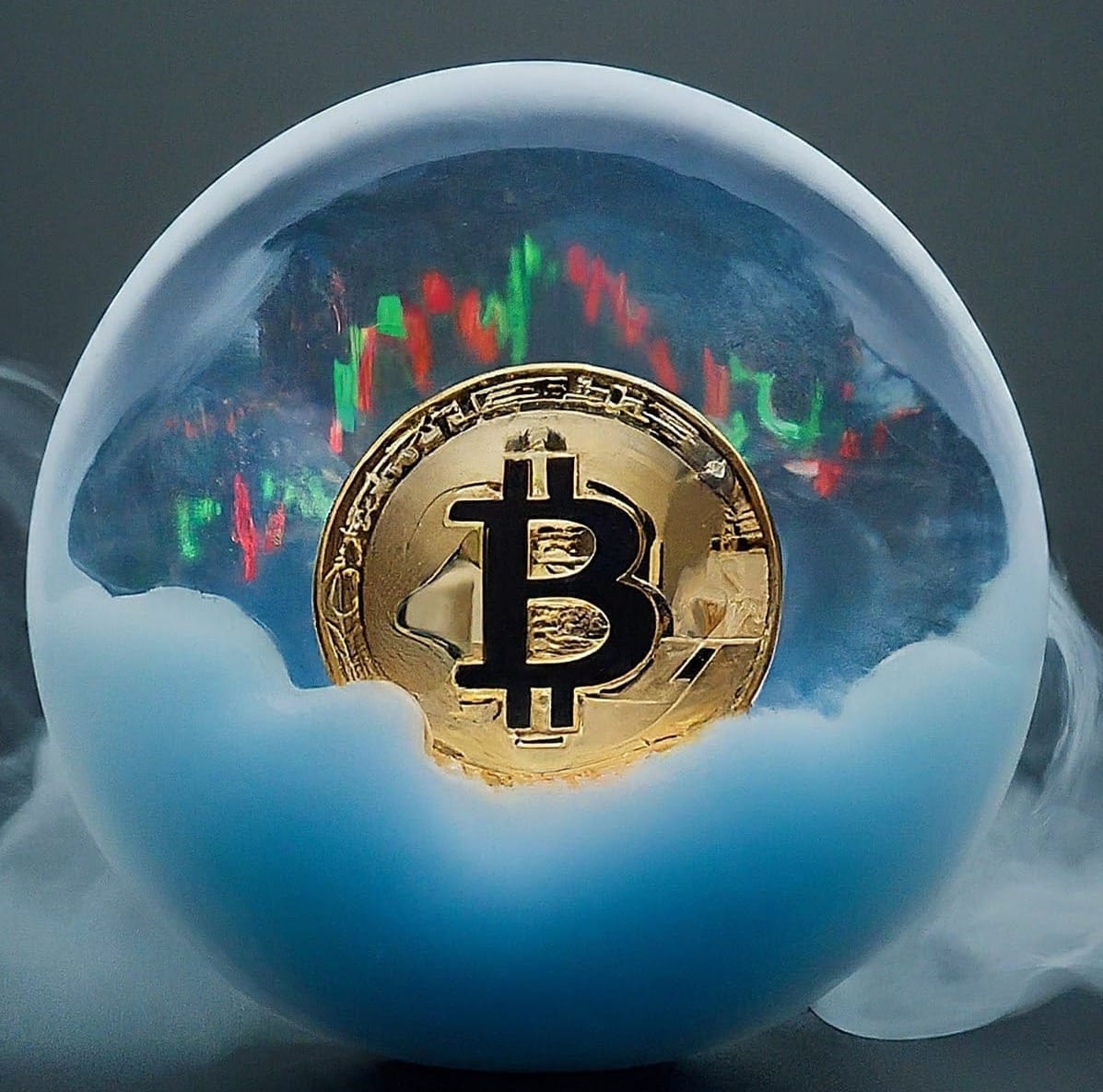 Bitcoin in a globe